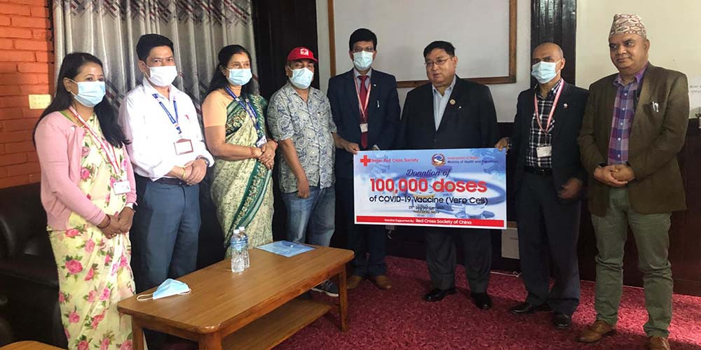 नेपाल रेडक्रसद्वारा एक लाख मात्रा भेरोसिल खोप प्रदान